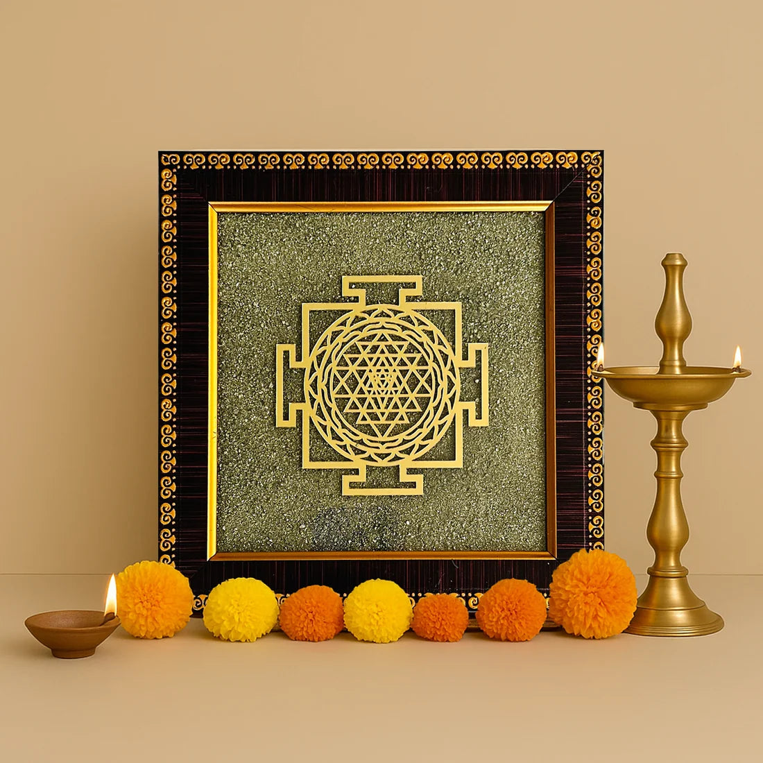🛕 Shree Yantra Pyrite Frame 🌟