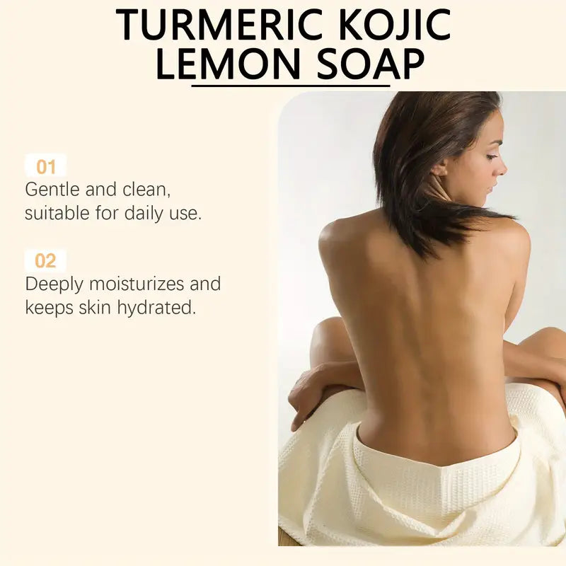Turmeric Kojic & Lemon Soap – Pack of 5 | Brightening & Glowing Skin Care Bar 🧼🍋