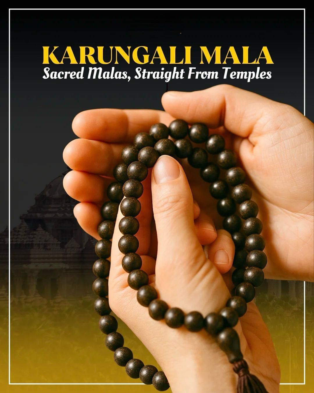 ✨ Original Karungali Mala 108 Beads Ebony Wood 🪵