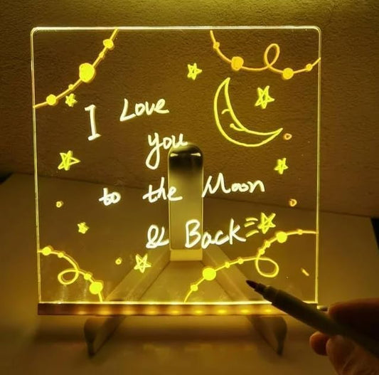 ⭐HOT SELLING 2025⭐ New LED Note Board with Colors, LED Acrylic Message Board Acrylic Dry Erase Board with Light⭐
