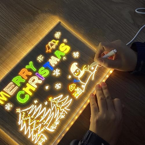 ⭐HOT SELLING 2025⭐ New LED Note Board with Colors, LED Acrylic Message Board Acrylic Dry Erase Board with Light⭐