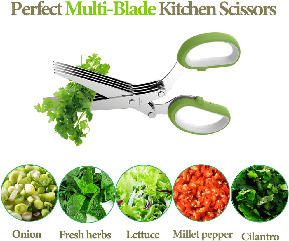 🏆Flash Sale⚡ 50K+ SOLD! 🥗 5-Blade Precision Herb Cutter - 50% OFF💥🎉