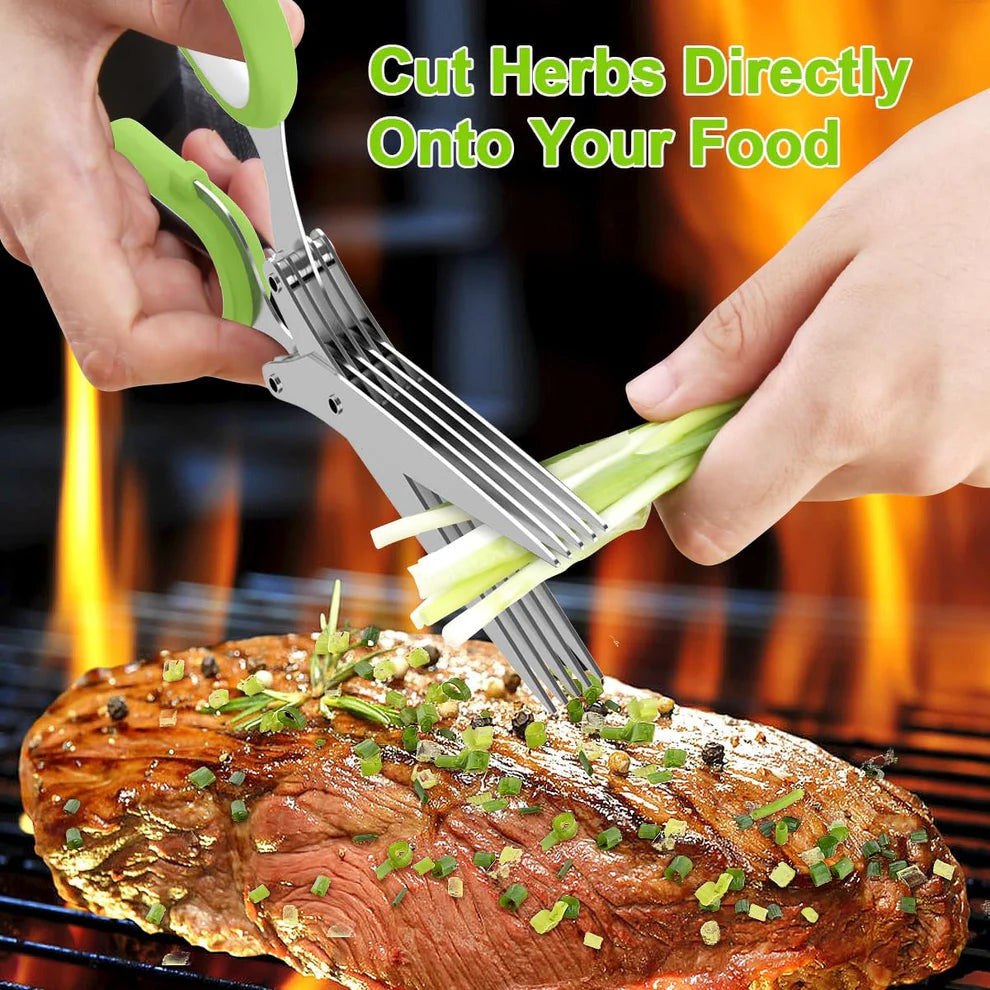 🏆Flash Sale⚡ 50K+ SOLD! 🥗 5-Blade Precision Herb Cutter - 50% OFF💥🎉