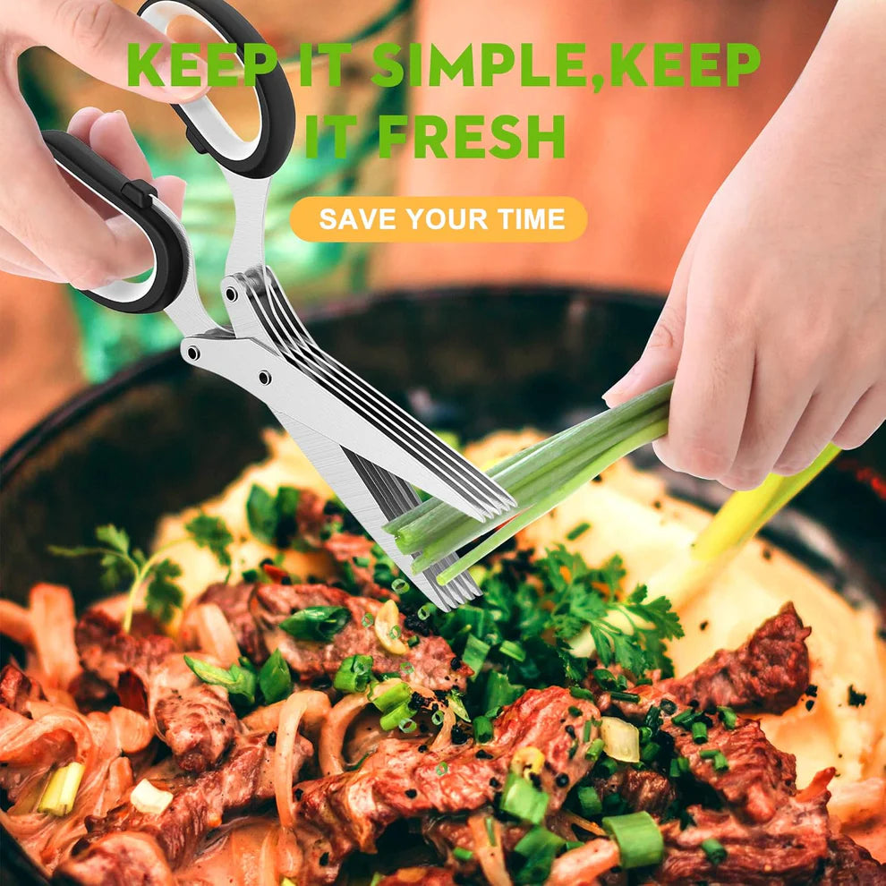 🏆Flash Sale⚡ 50K+ SOLD! 🥗 5-Blade Precision Herb Cutter - 50% OFF💥🎉