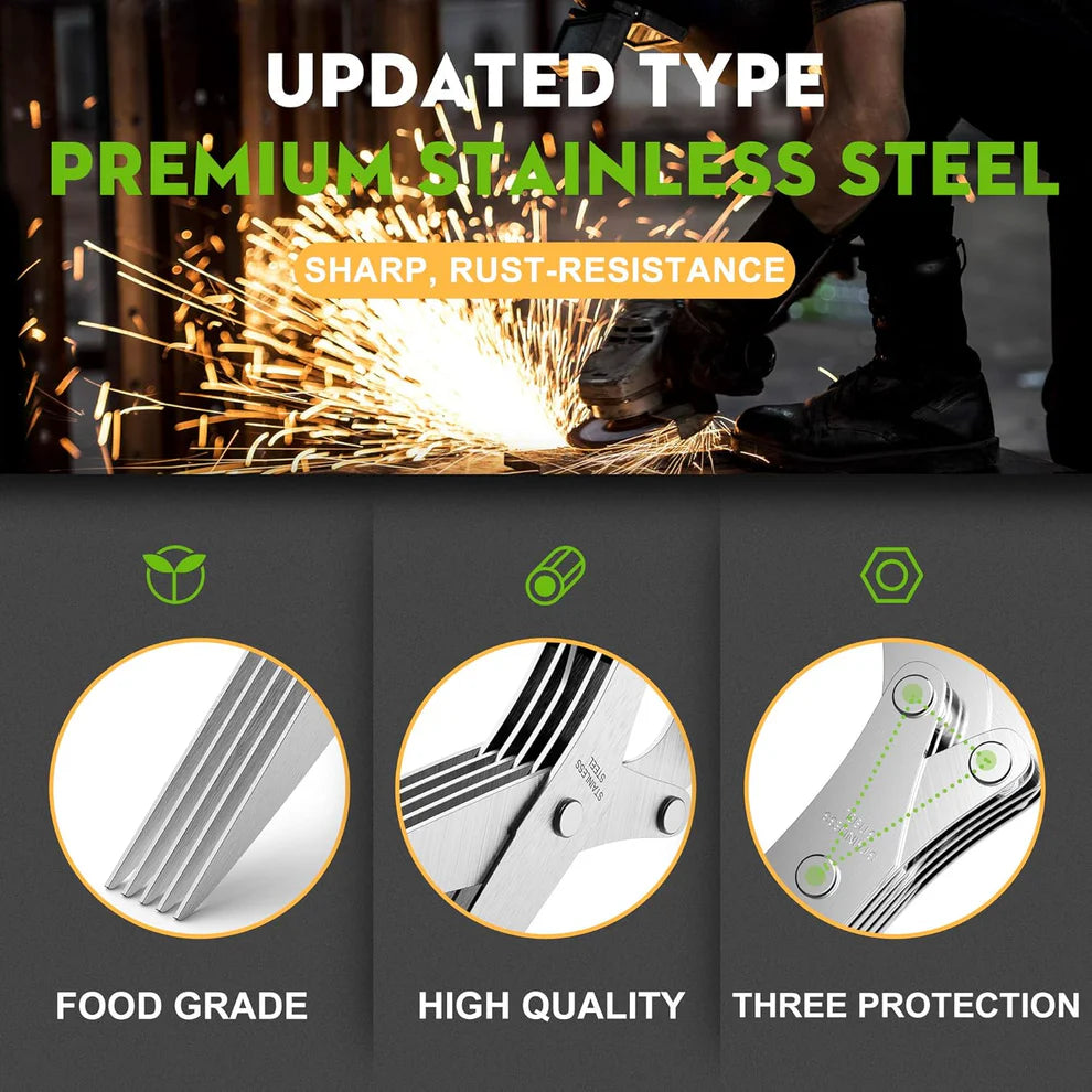 🏆Flash Sale⚡ 50K+ SOLD! 🥗 5-Blade Precision Herb Cutter - 50% OFF💥🎉