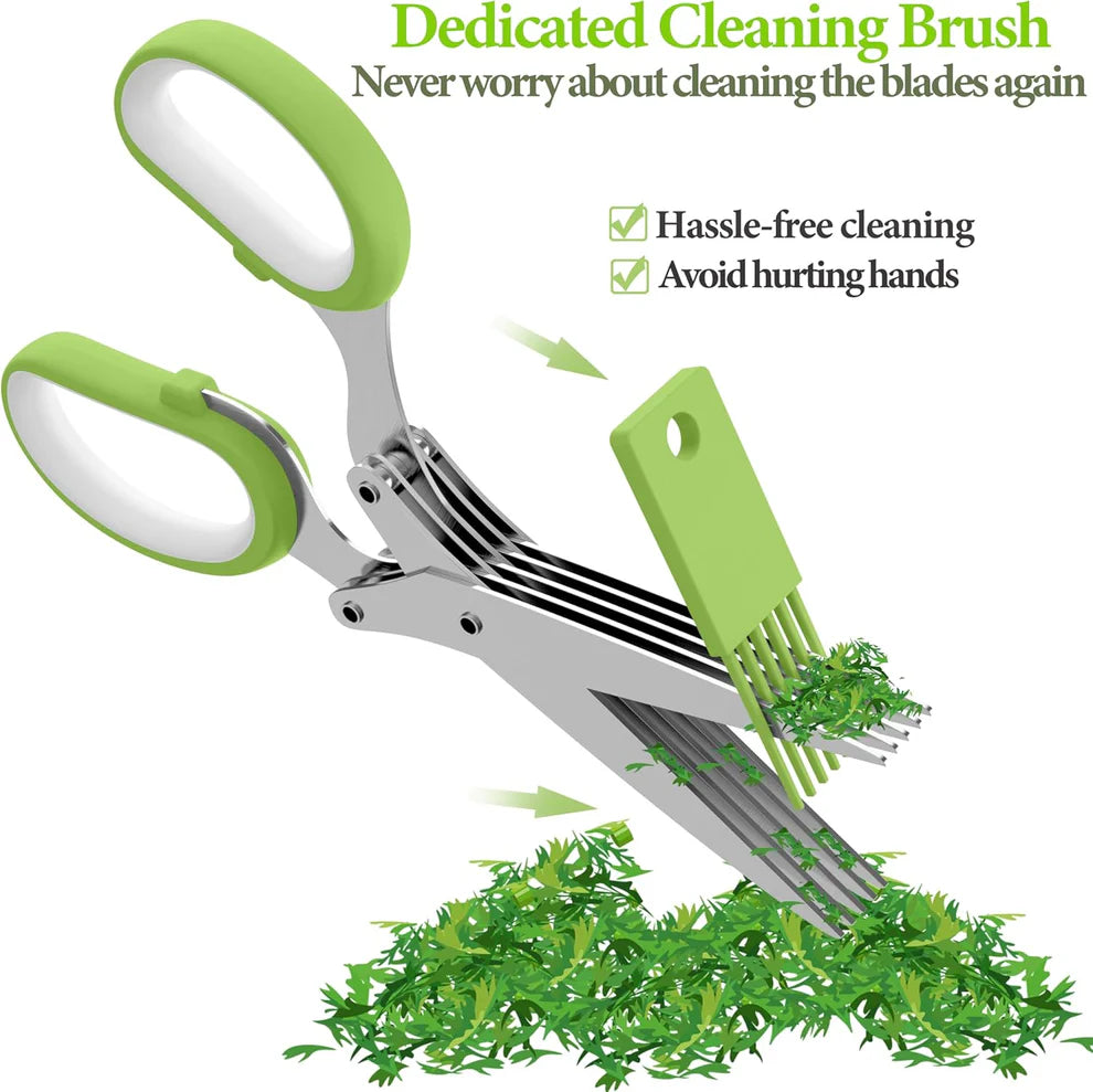 🏆Flash Sale⚡ 50K+ SOLD! 🥗 5-Blade Precision Herb Cutter - 50% OFF💥🎉