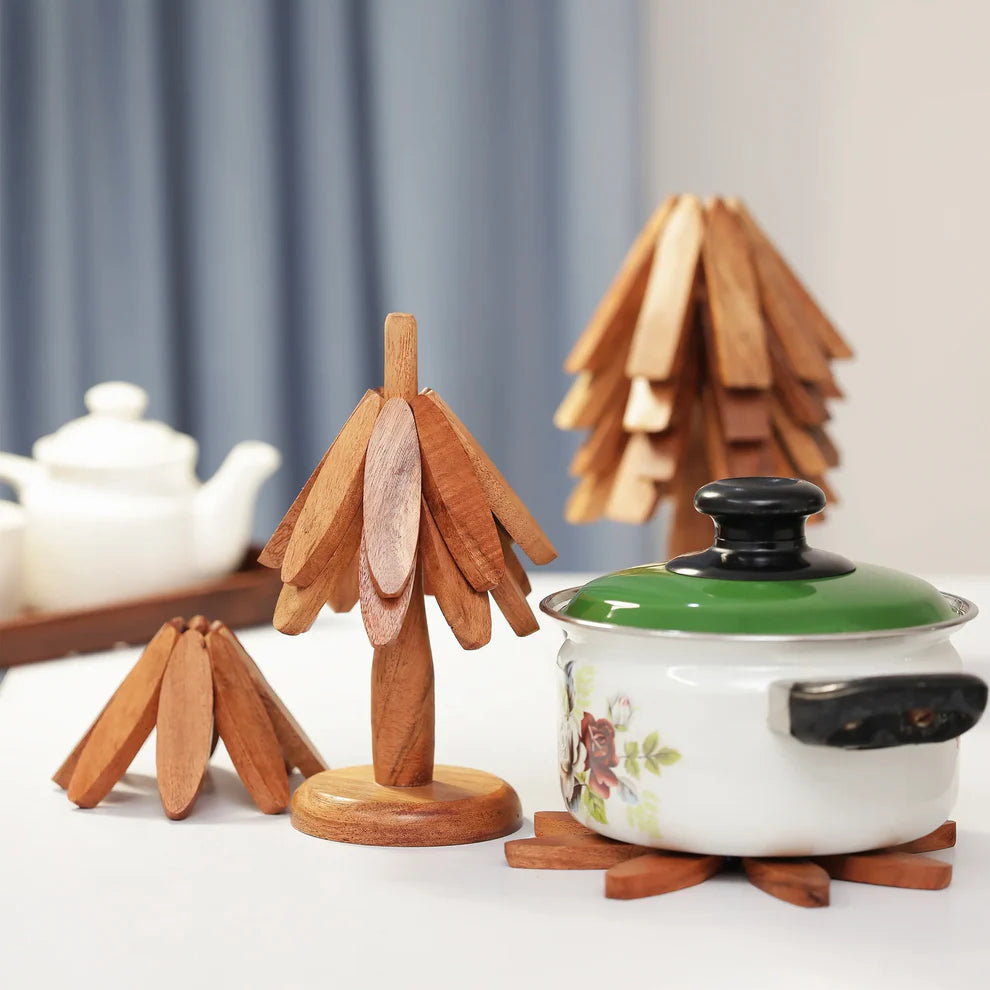 🪵Foldable Wooden Hot Pot Stand – By 1 Get 3 Free ✨