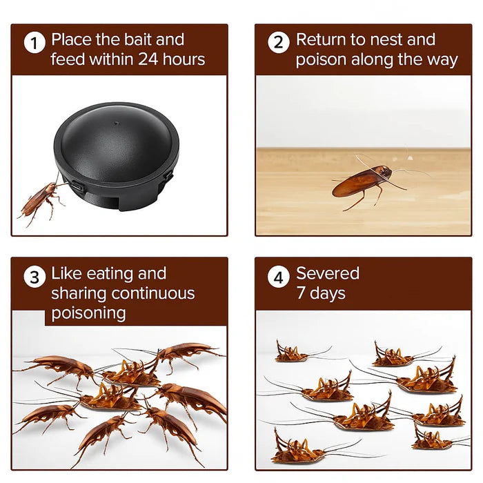 🌿⭐100% Plant Based Japan Combat Roach Killing Bait station 12 Pcs